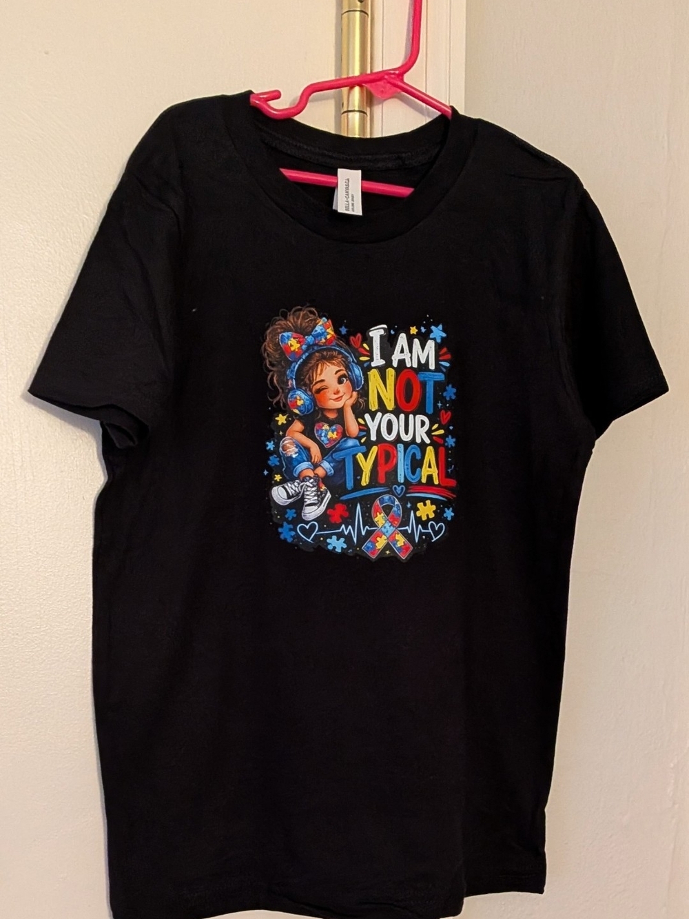 I Am Not Your Typical Kids Black Graphic Tee Size Medium Autism Awareness